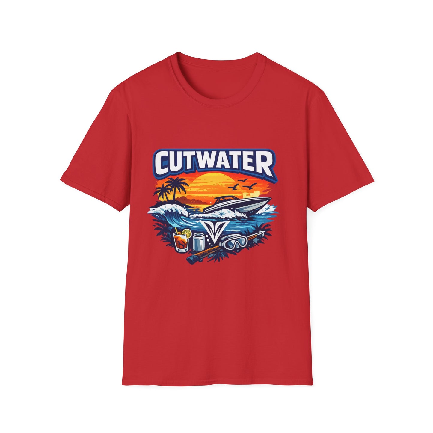 Cutwater T-Shirt – Ready-to-Drink Cocktail Fan Tee, Spirits & Rummer Shirt, Trendy Bar Merch