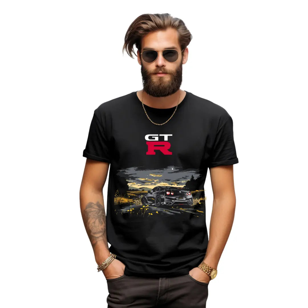 Nissan GT-R Black T-Shirt: Vintage Skyline Tee for Men | Nissan GTR Shirt on Amazon - Black Threadz