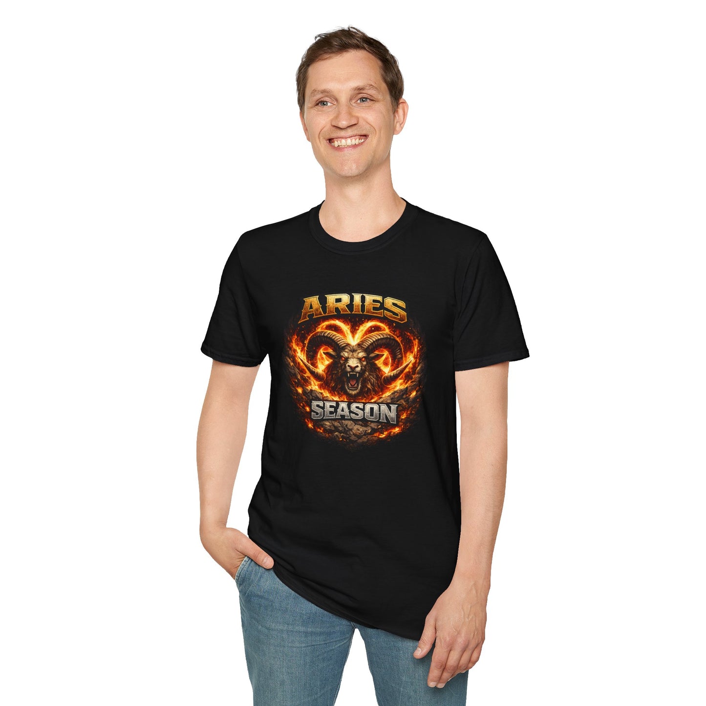 Aries Season T-Shirt – Bold Aries Zodiac Shirt, Astrology Graphic Tee, Aries Birthday Gift, Horoscope Streetwear for Men & Women
