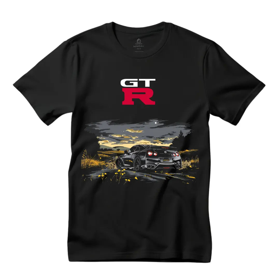 Nissan GT-R Black T-Shirt: Vintage Skyline Tee for Men | Nissan GTR Shirt on Amazon - Black Threadz