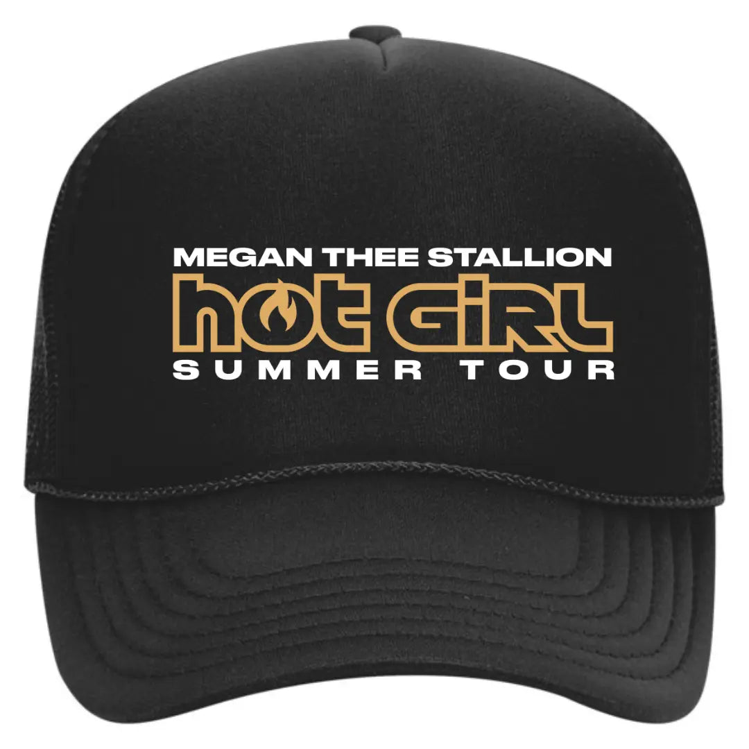 Megan Thee Stallion Hot Girl Summer Tour Concert Trucker Snapback Hat - Black Threadz