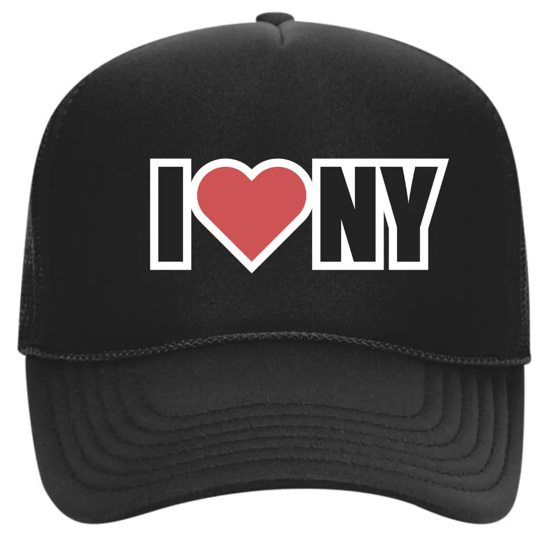 Chic Black Trucker Hat New York– Premium Mesh Back Cap for NYC Lovers - Black Threadz