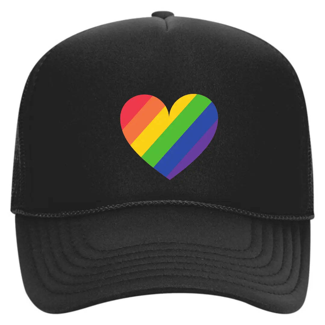 Show Your Pride: LGBTQ Black Trucker Snapback Hat - Black Threadz