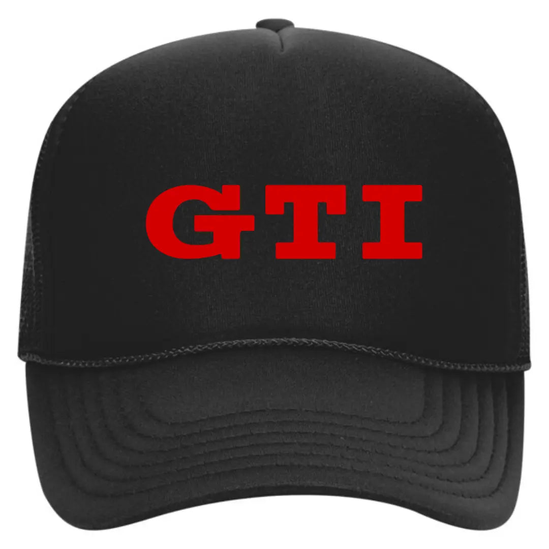 GTI Style: Black Trucker Snapback Hat - Black Threadz