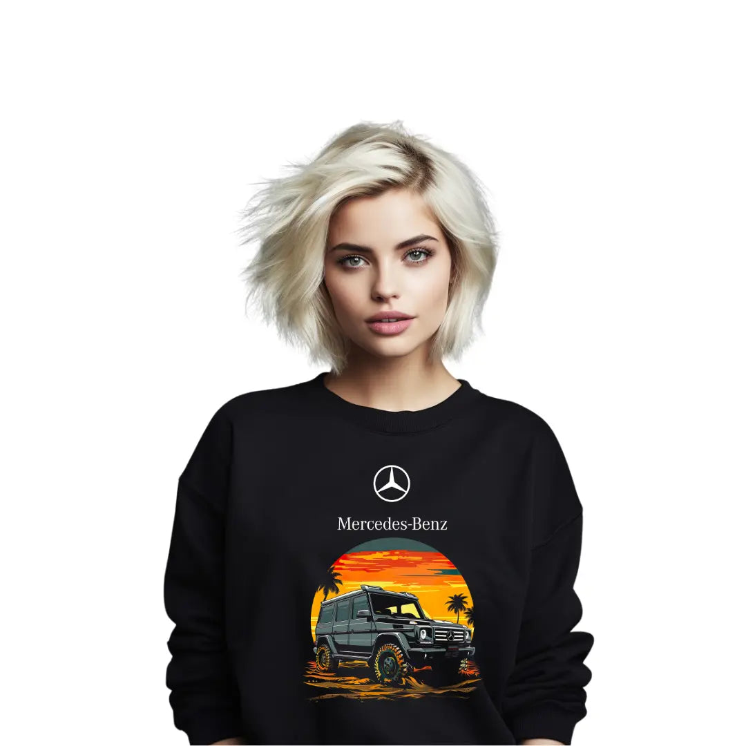 G-Wagon Graphic Sweatshirt - Premium Black Top with Iconic Luxury SUV Design - Black Threadz