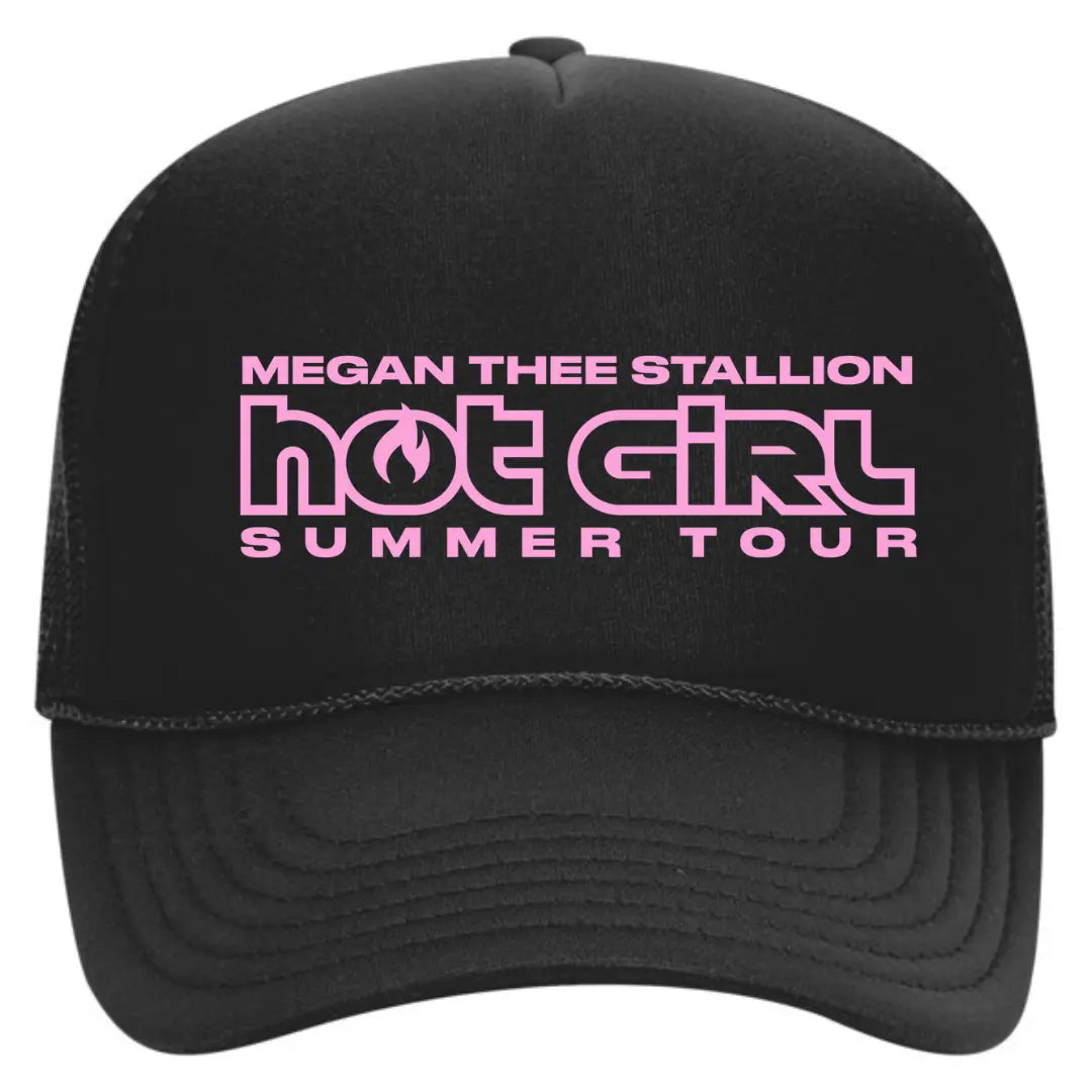 Megan Thee Stallion Hot Girl Summer Tour Concert Trucker Snapback Hat - Black Threadz