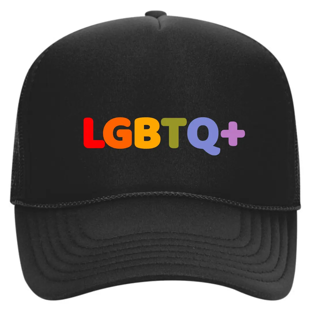 Express Pride in Style: LGBTQ+ Black Trucker Snapback Hat - Black Threadz