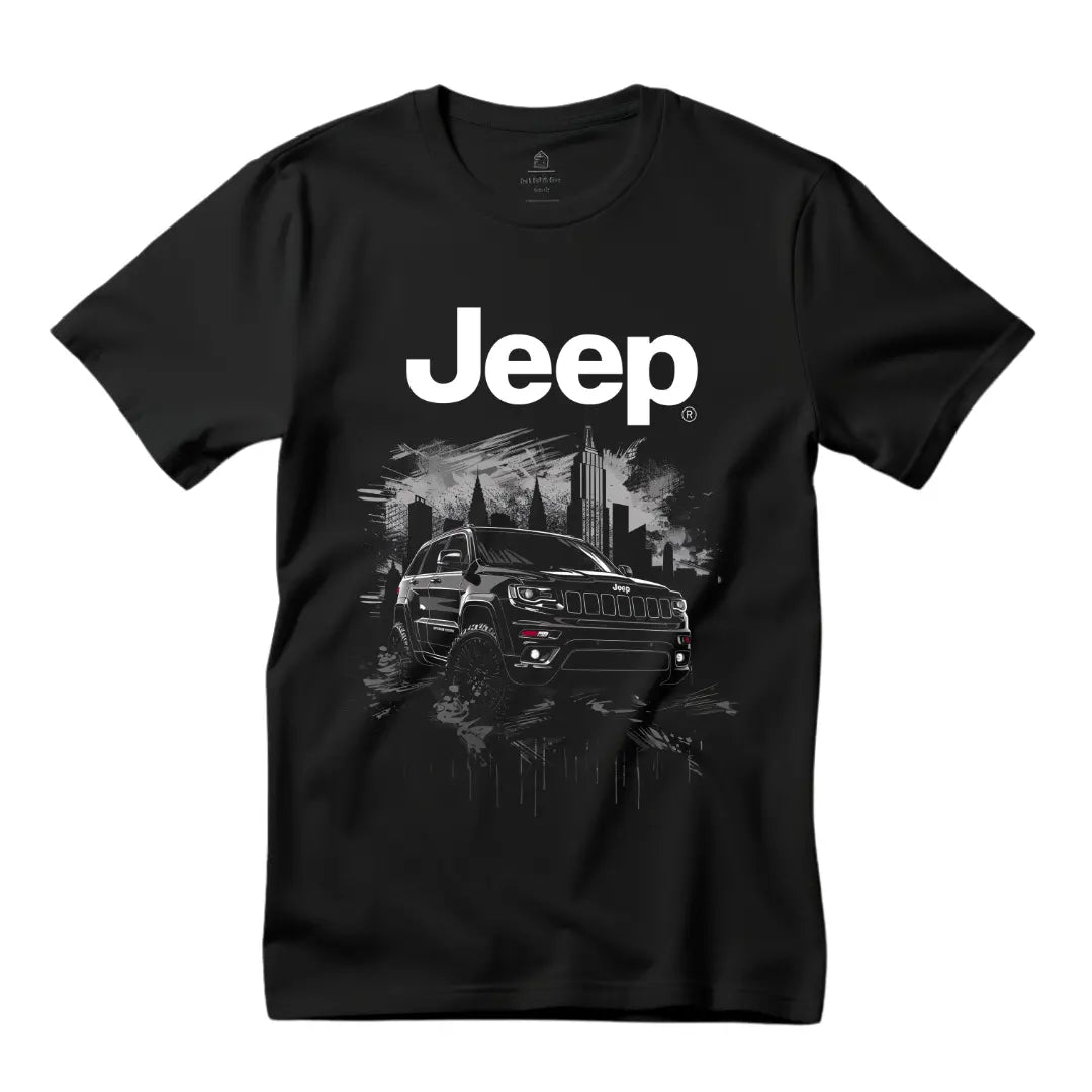 Adventure Awaits: Jeep Grand Cherokee T-Shirt - Black Threadz
