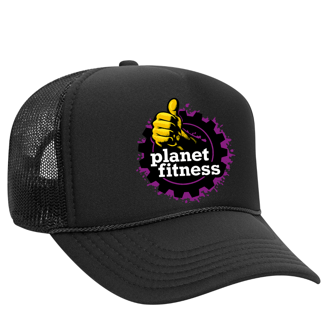 Planet Fitness Trucker Snapback Hat Gym Lifestyle Mesh Cap, Adjustab Black Threadz Planet Fitness Trucker Snapback Hat Gym Lifestyle Mesh Cap, Adjustab Black Threadz