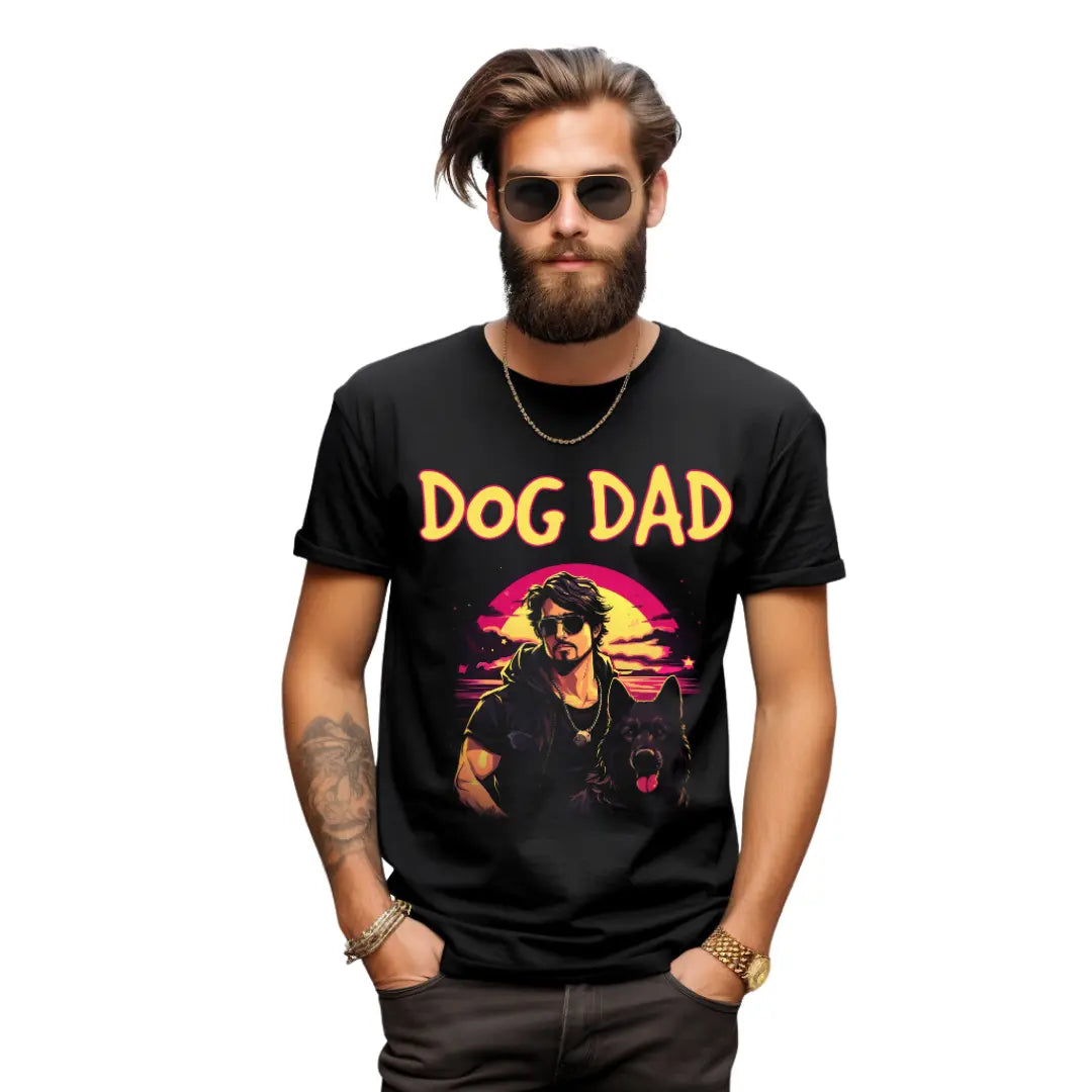 Dog Dad' T-Shirt - Celebrate Canine Companionship in Style - Black Threadz