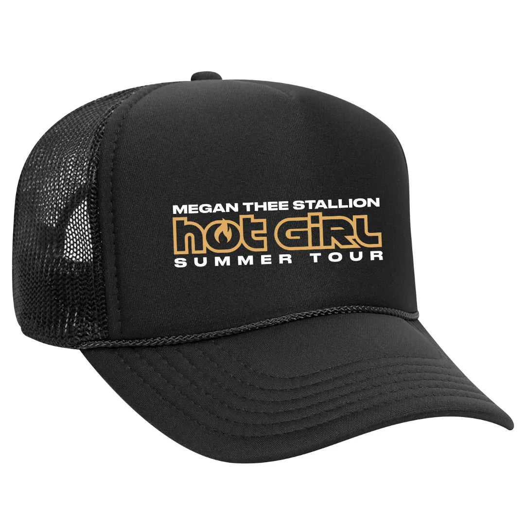 Megan Thee Stallion Hot Girl Summer Tour Concert Trucker Snapback Hat - Black Threadz