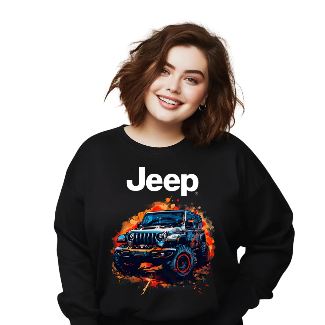 Jeep Abstract Wranglers Sweatshirt - Black Threadz