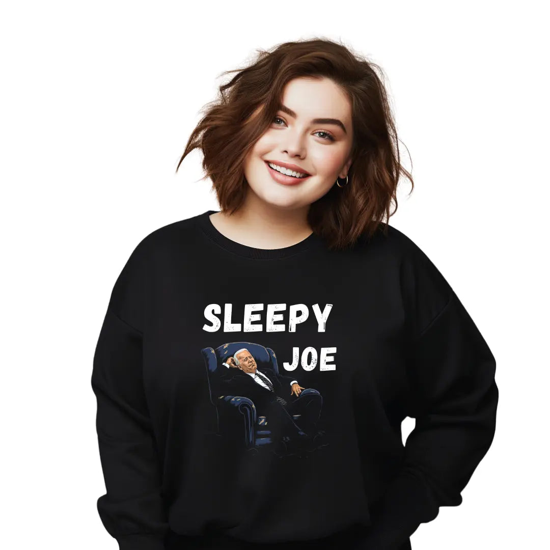 Sleepy Joe Biden sweatshirt: Embrace Presidential Comfort in Style - Black Threadz