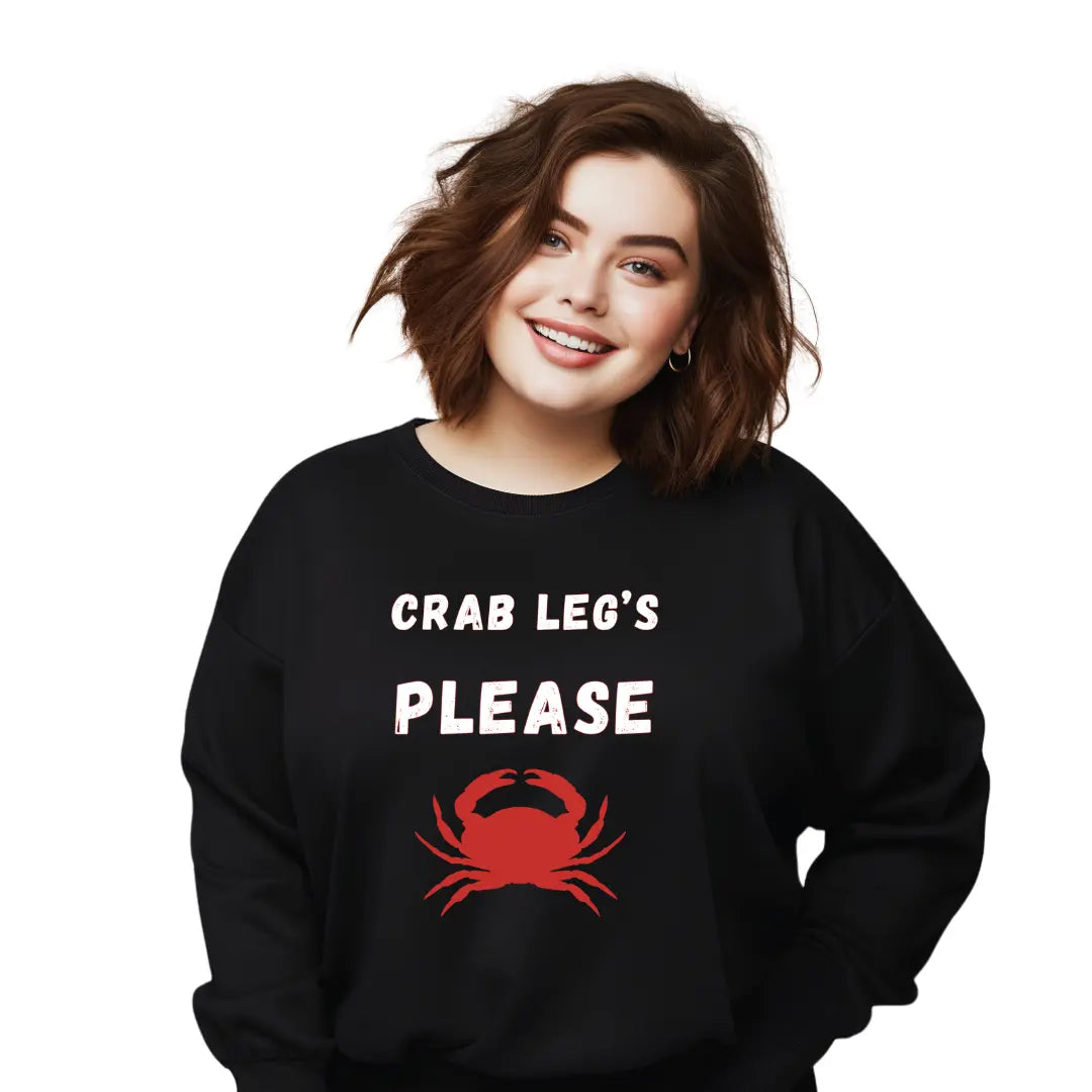 Crab Legs Please Sweatshirt: Embrace Seafood Cravings in Style - Black Threadz