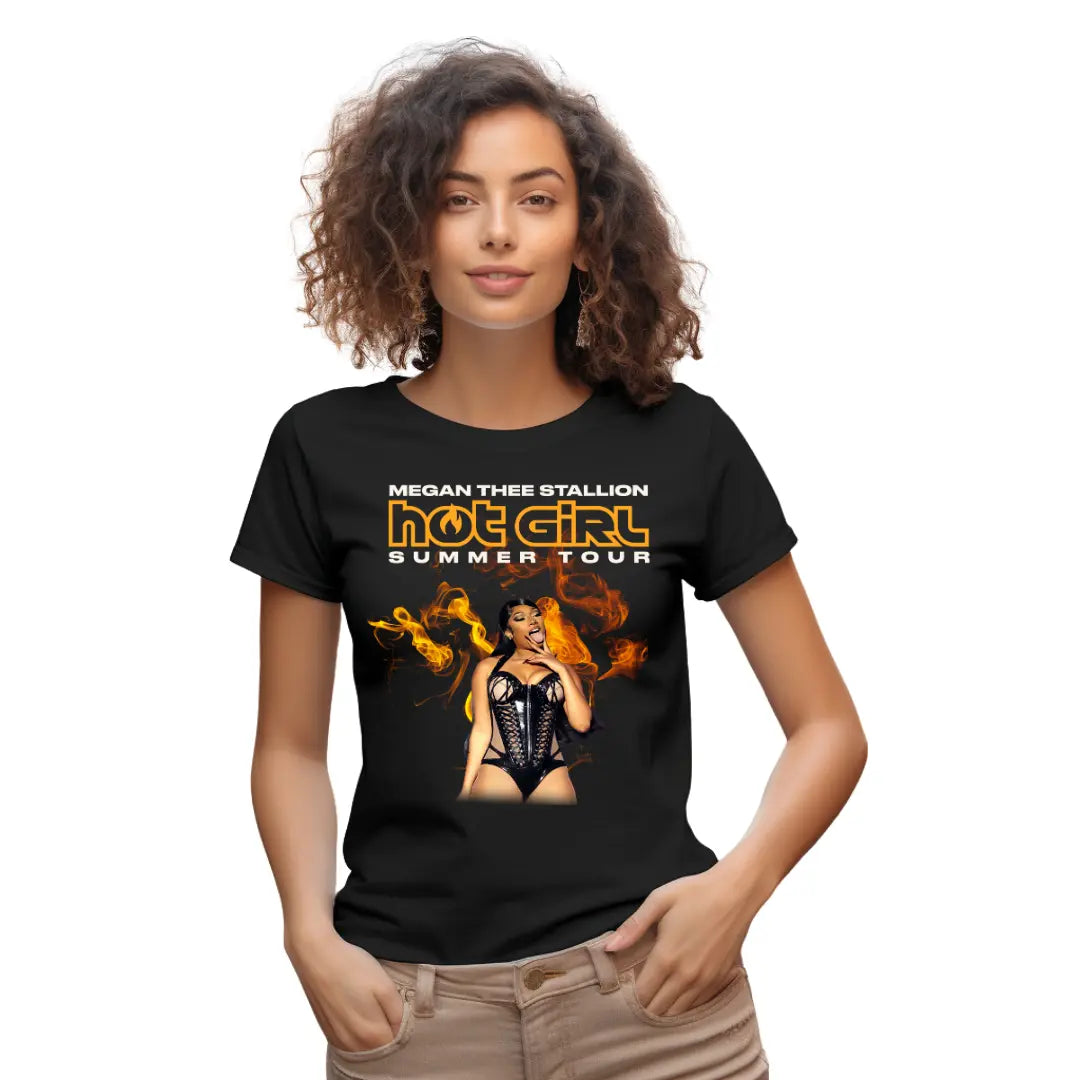 Get Fired Up with Megan Thee Stallion's Hot Girl Summer Tour Shirt - Black Threadz