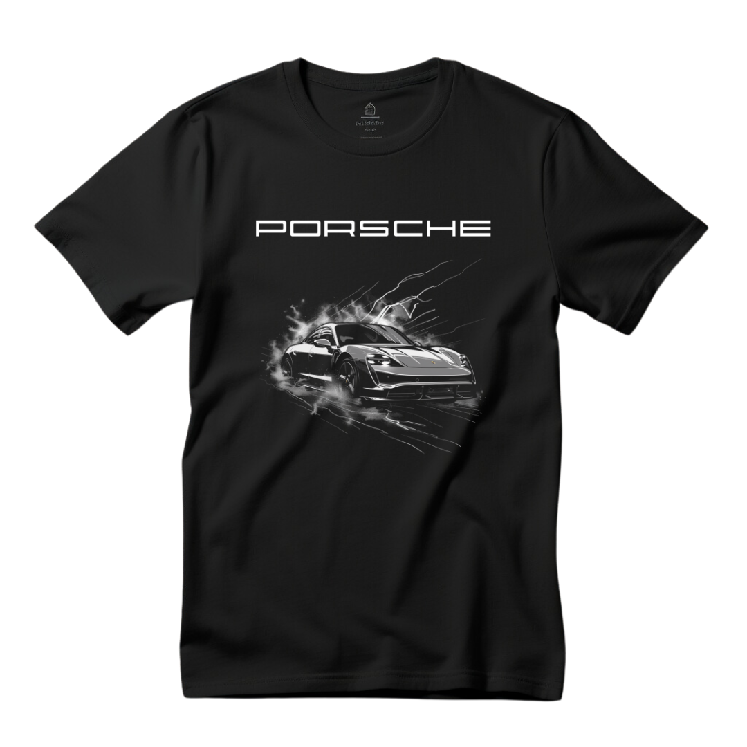 unisex porsche black taycan tshirt