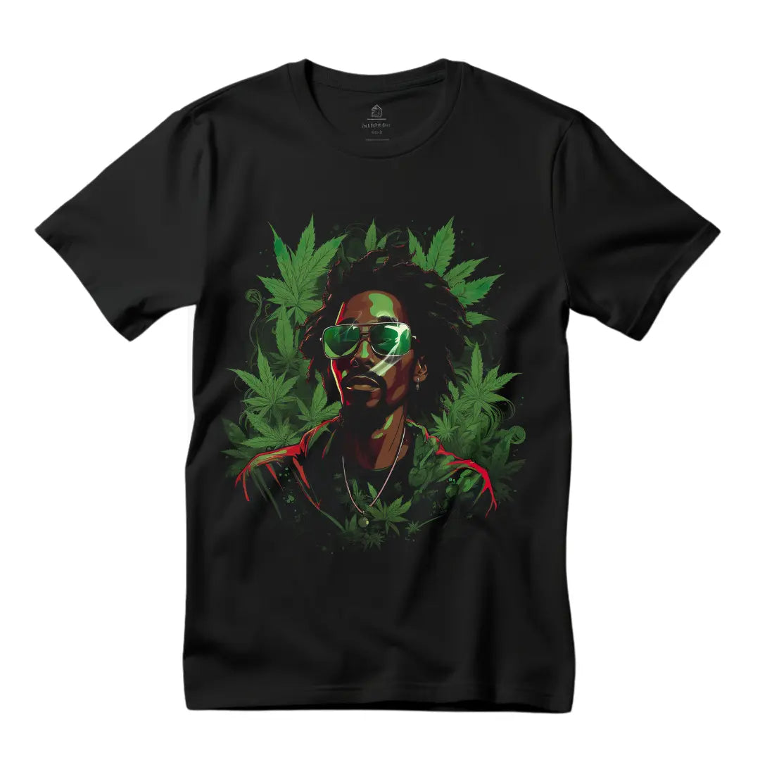 Black Man with Shades T-Shirt: Cool and Confident Style - Black Threadz