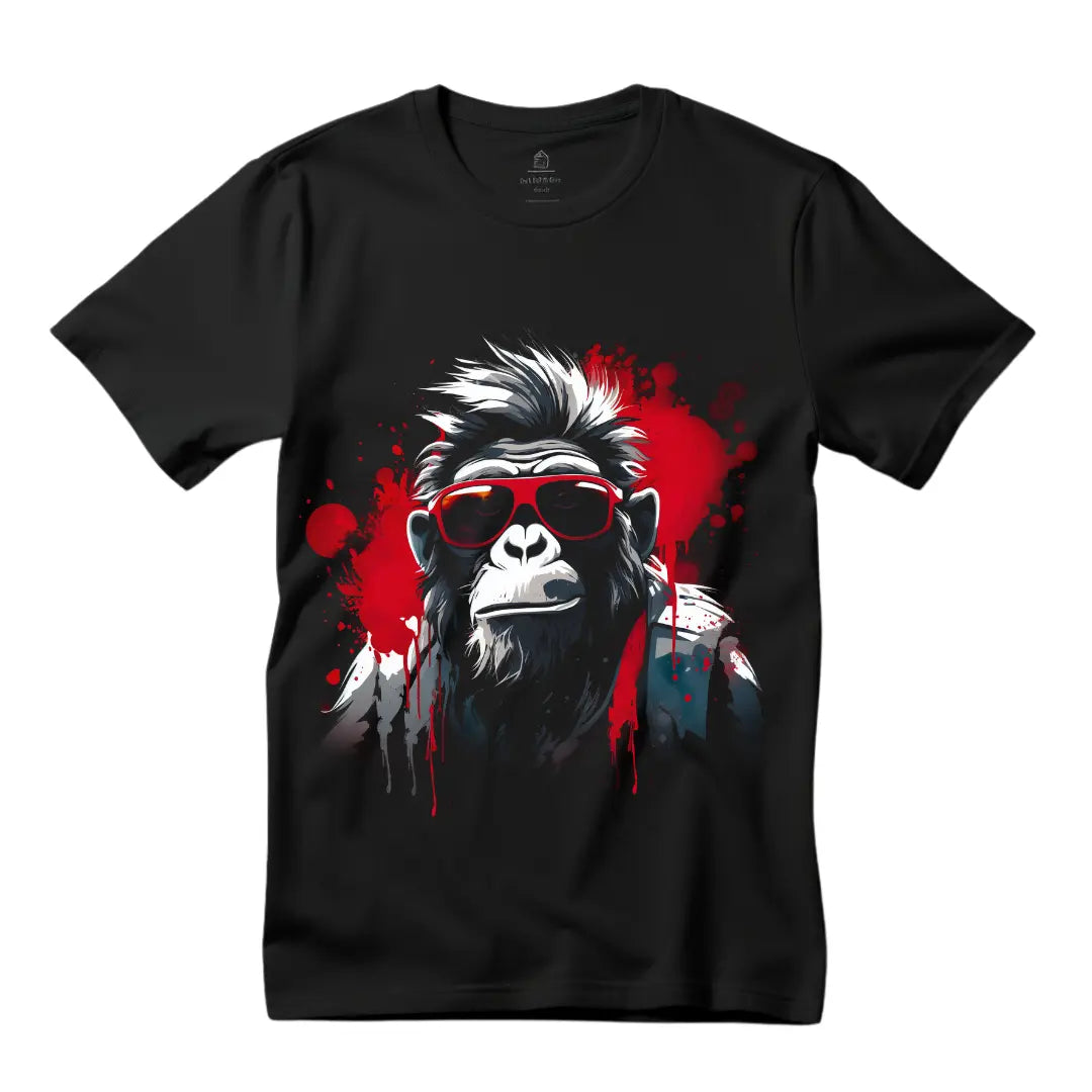 Cool Monkey T-Shirt: Embrace Playful and Stylish Vibes - Black Threadz