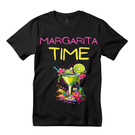 Margarita Time' Refreshing T-Shirt - Cheers to Relaxation and Fun - Black Threadz