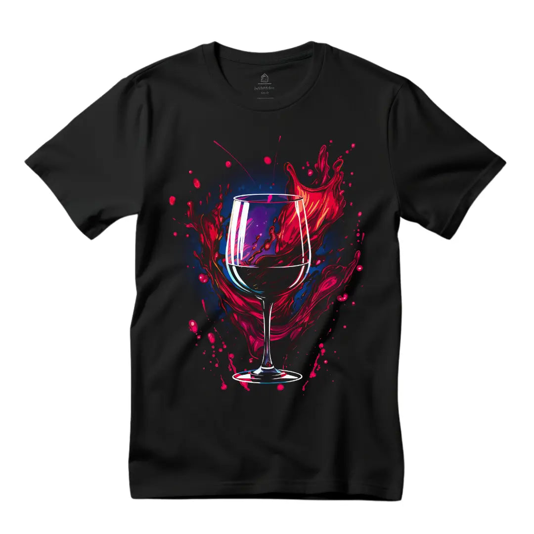 Abstract Wine Bottle T-Shirt: Embrace Artistry and Elegance - Black Threadz