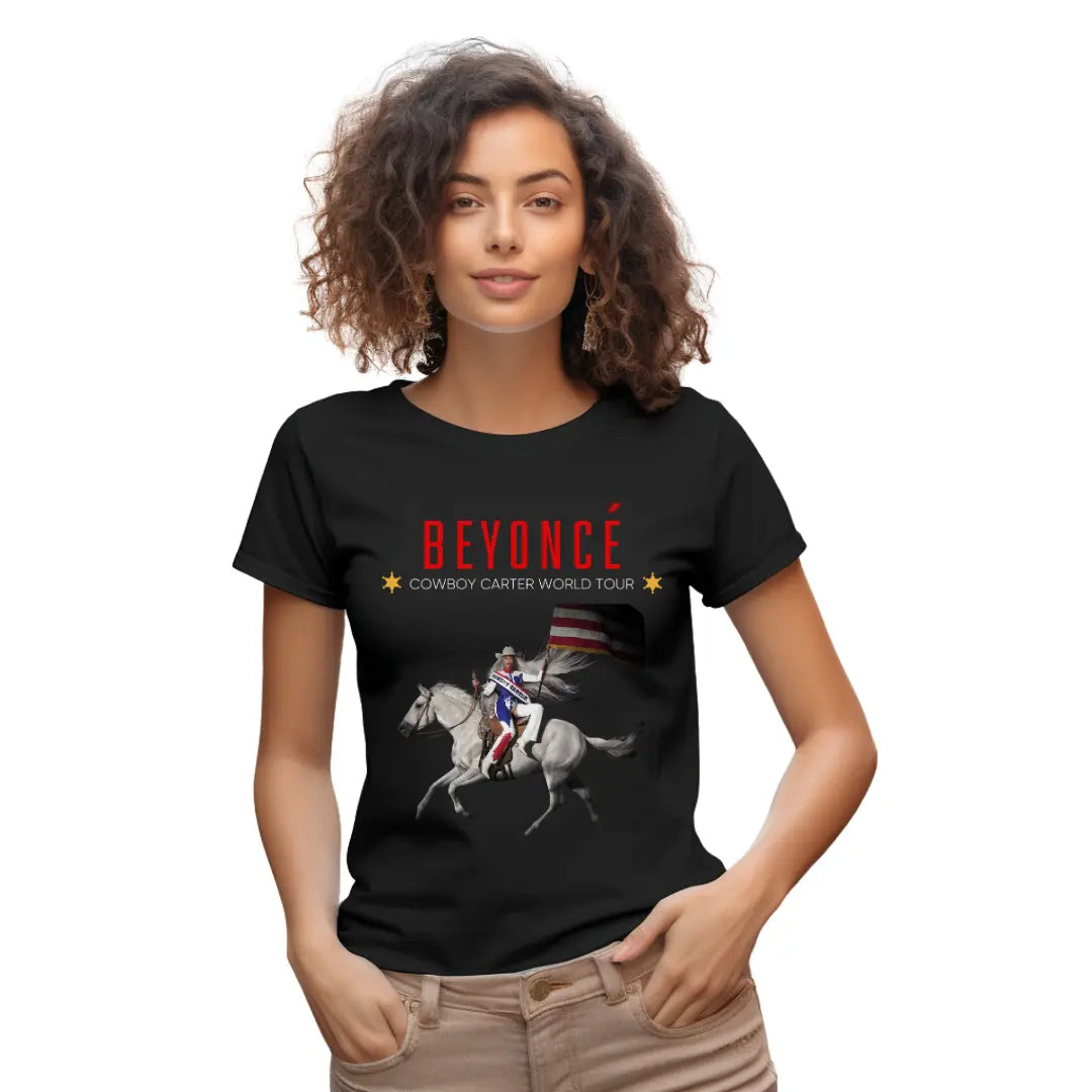 Beyoncé Cowboy Carter World Tour Concert Shirt - Black Tee for Fans - Black Threadz