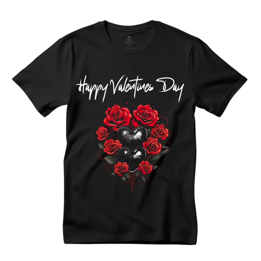 Spread Love in Style: Happy Valentine's Day T-Shirt for a Heartfelt Celebration - Black Threadz
