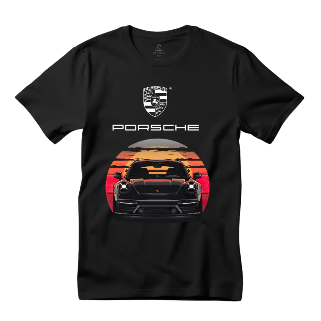 911 Graphic Black T-Shirt - Iconic Sports Car Design - Black Threadz