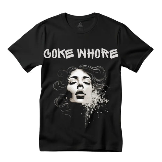 Funny Coke Whore Tee - Black Threadz