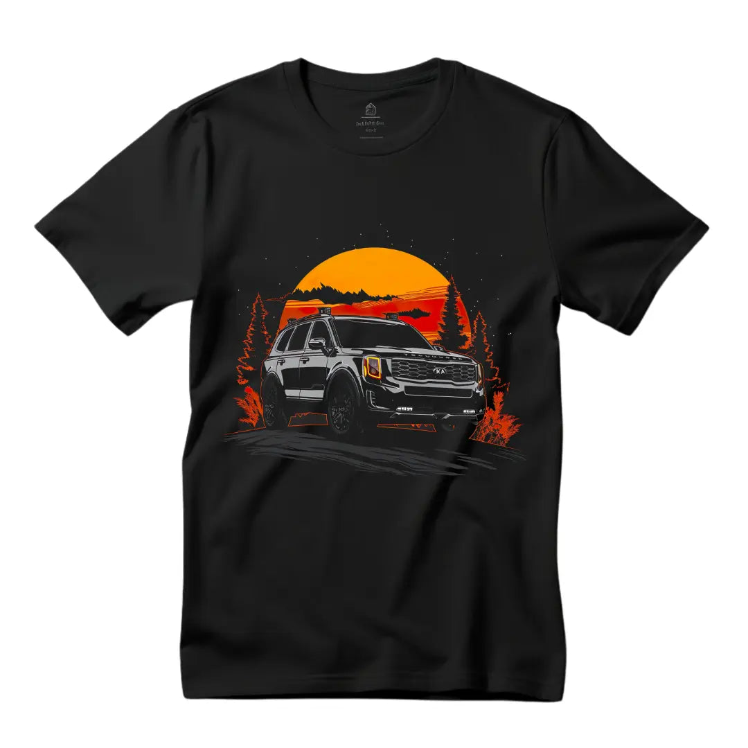 Telluride Sunset Silhouette T-Shirt - Premium Black Tee with Stylish SUV Design - Black Threadz