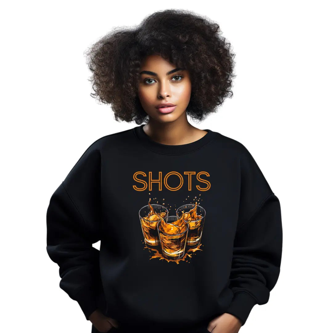 Shots' Playful Black Sweashirt - Raise the Fun Factor - Black Threadz