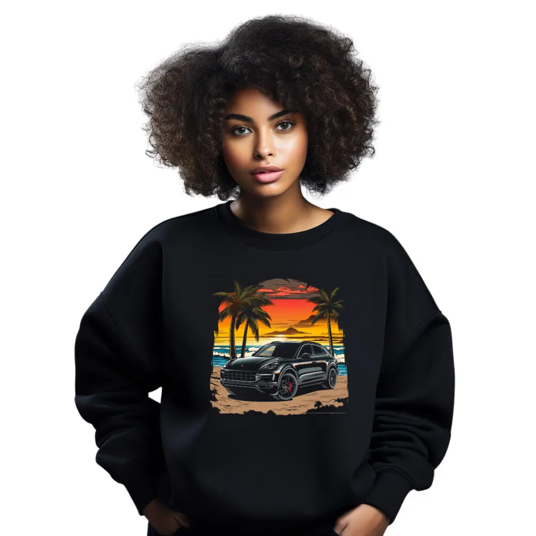 Cayenne Black Sweatshirt: Embrace the Porsche Essence in Style - Black Threadz