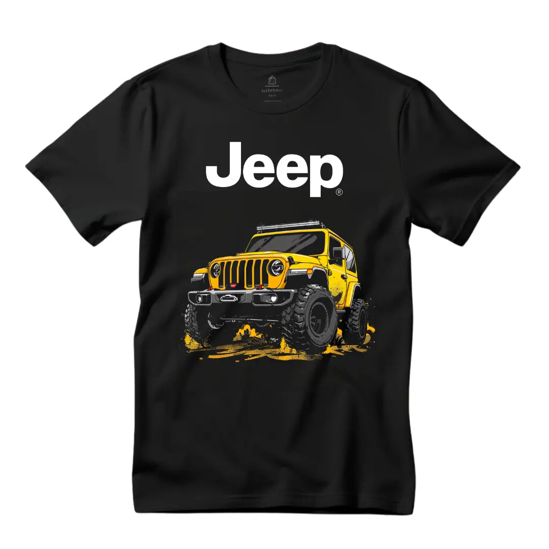 Wrangler T-Shirt - Premium Black Tee with Iconic Off-Road Vehicle Design - Black Threadz