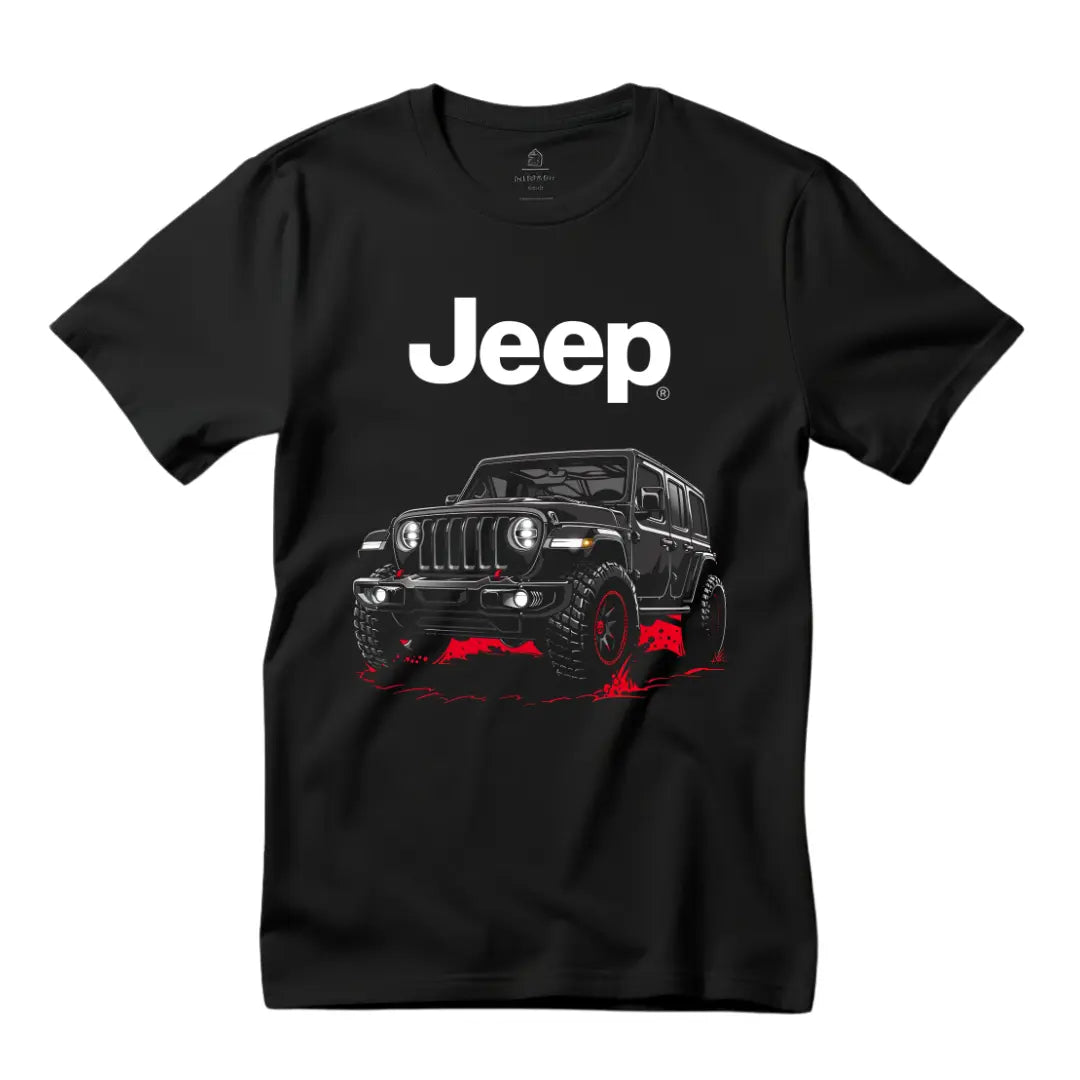 Wrangler T-Shirt - Premium Black Tee with Iconic Off-Road Vehicle Design - Black Threadz