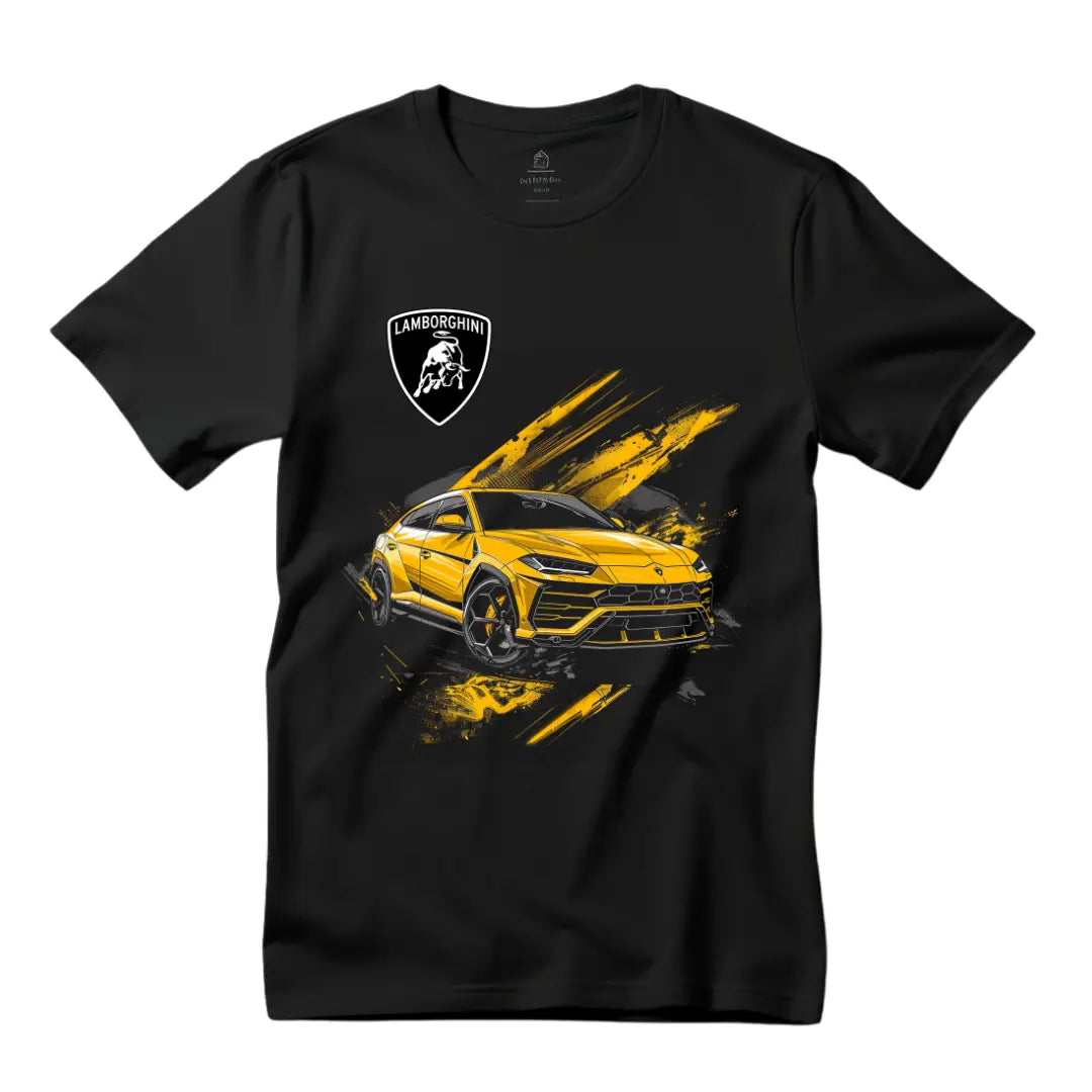 Huracan Graphic Tee - Premium Black Top with Iconic Supercar Design - Black Threadz