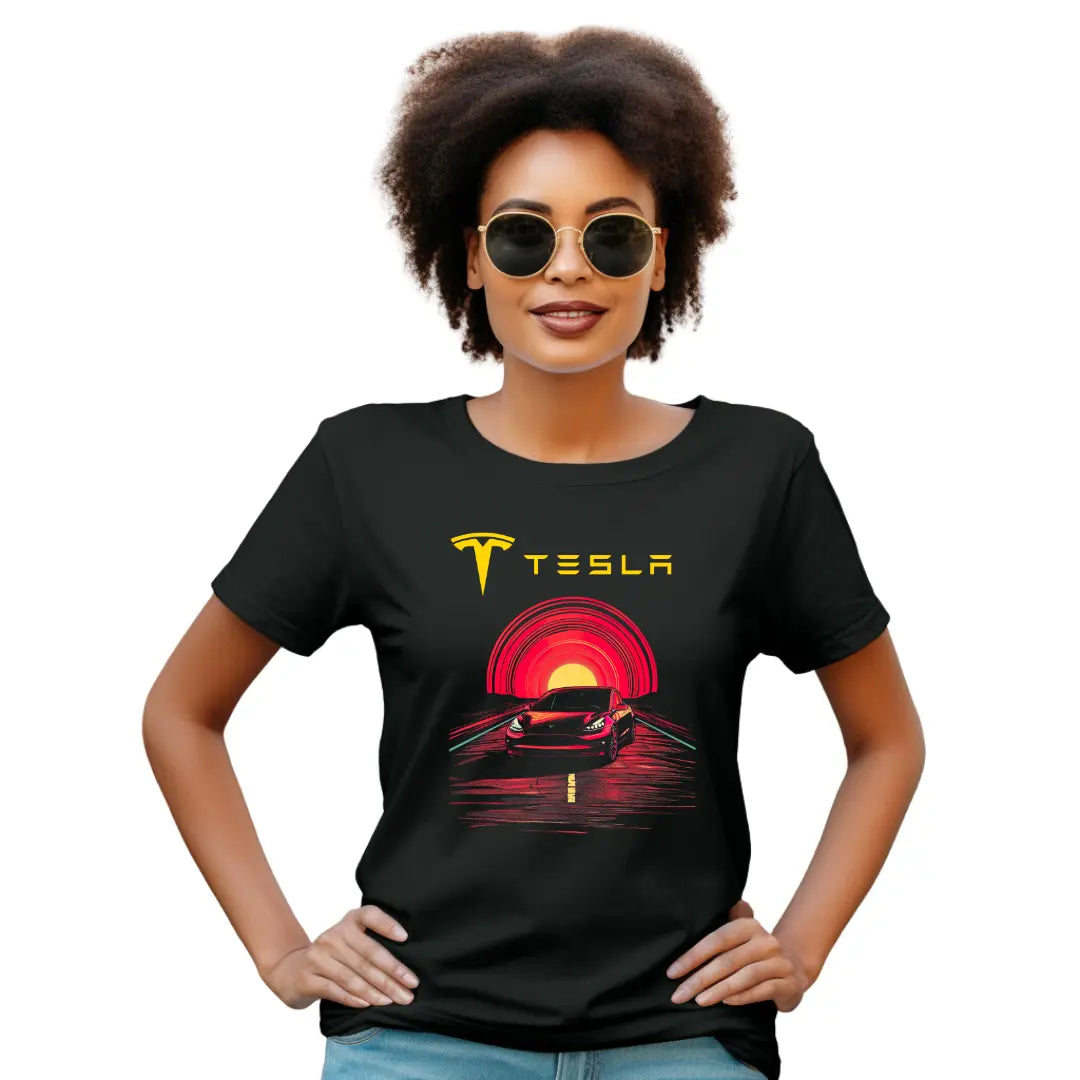 Electric Performance: Tesla Model 3 T-Shirt - Black Threadz