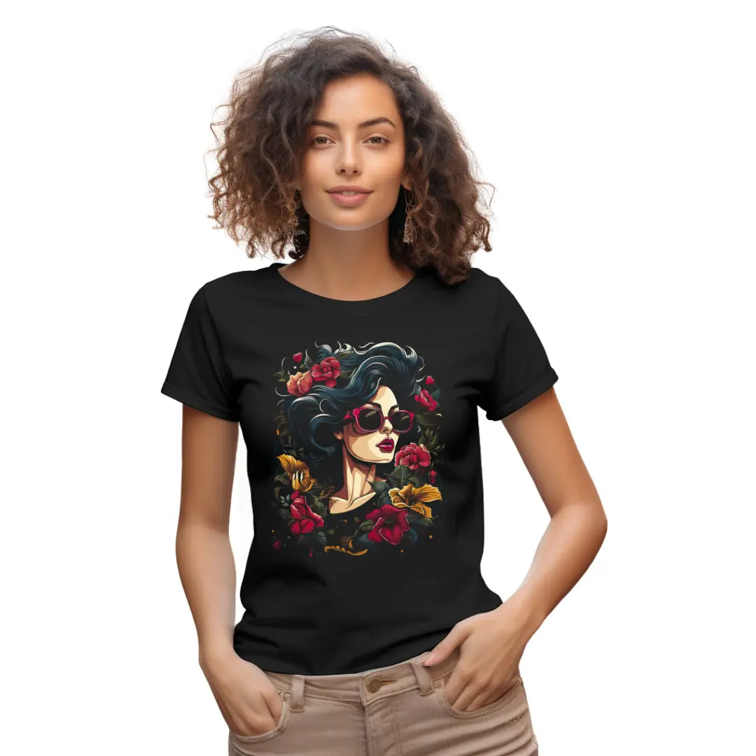 Women's Fashion T-Shirt: Chic and High Fashion Wardrobe Staple - Black Threadz