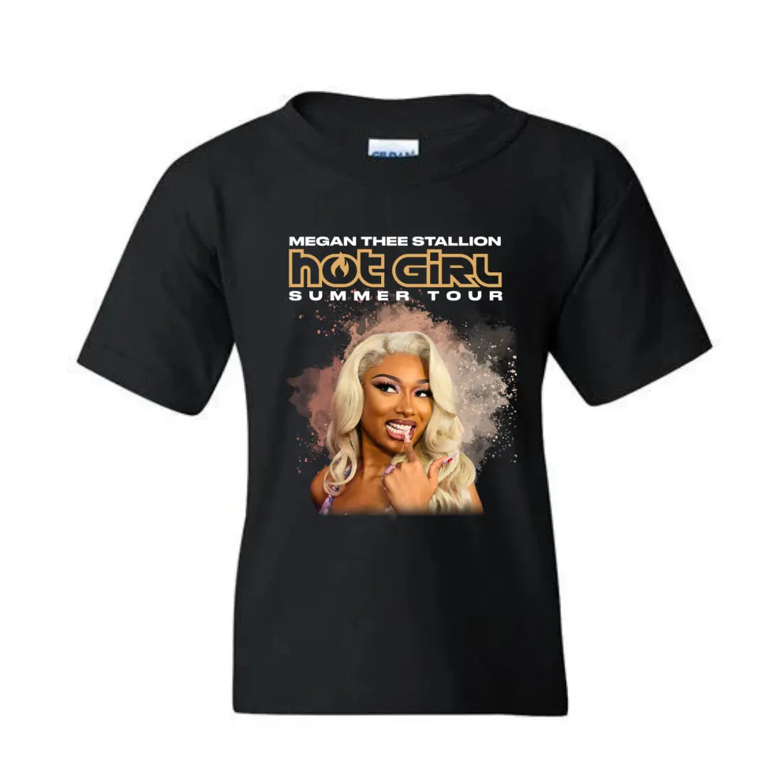 Megan Thee Stallion's Hot Girl Summer Tour Kid's Shirt - Black Threadz
