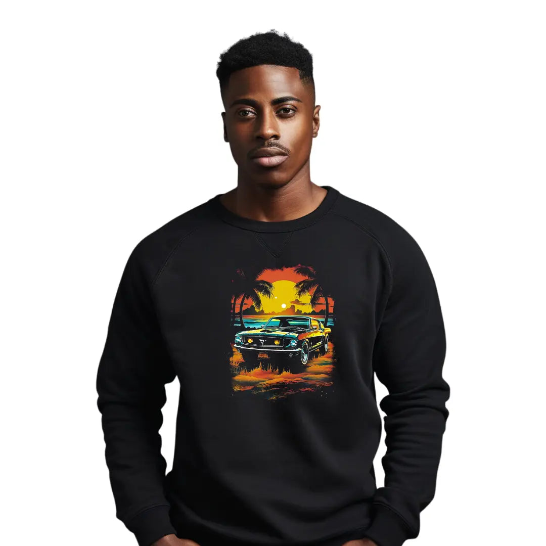 Retro Ford Mustang Sweatshirt: Embrace Classic American Style - Black Threadz