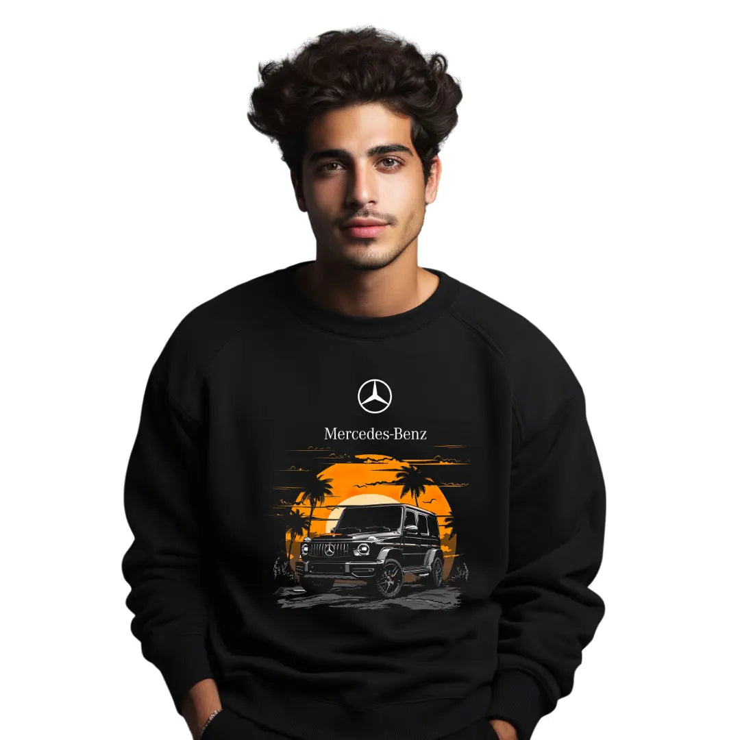 G-Wagon Graphic Sweatshirt - Premium Black Top with Iconic Luxury SUV Design - Black Threadz