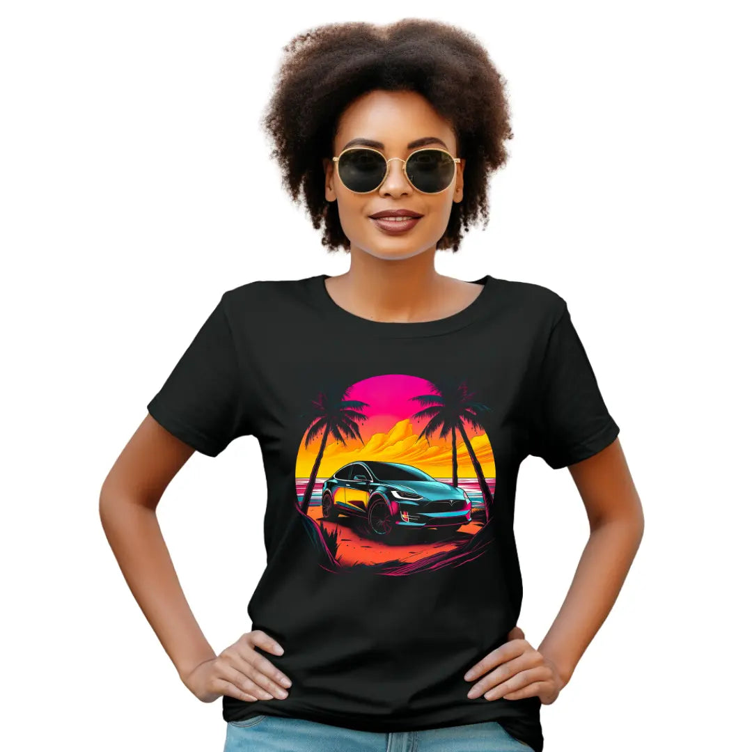 Tesla Model X T-Shirt: Celebrate Electric Innovation - Black Threadz