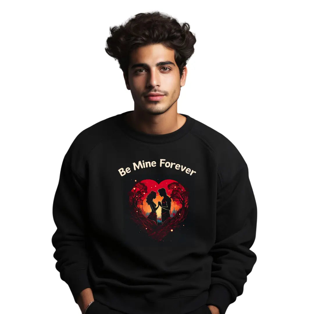 Be Mine Forever: Declare Your Love with This Valentine's Day Sweatshirt - Black Threadz