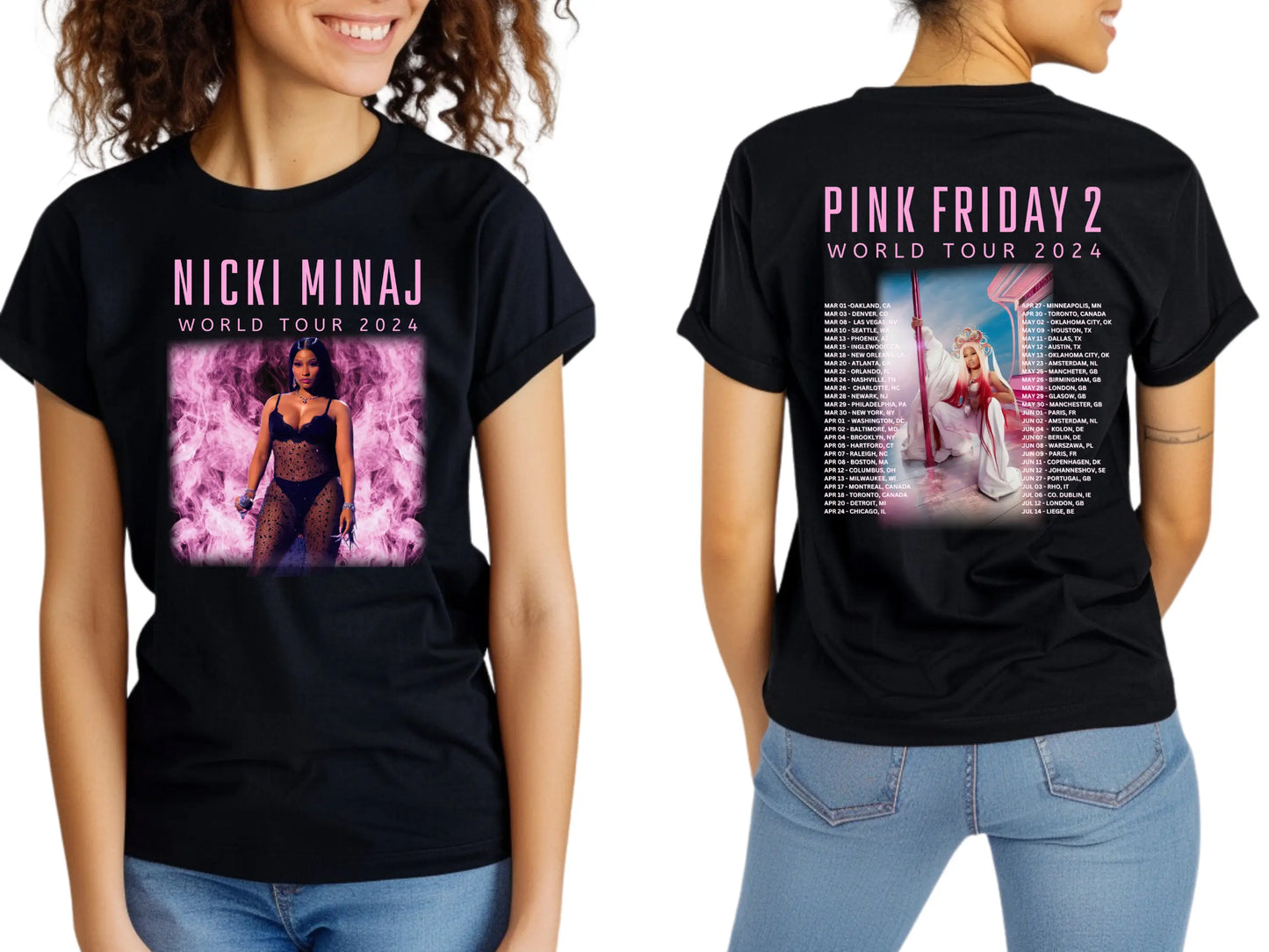 Pink Friday 2: Nicki Minaj Concert T-Shirt - Black Threadz
