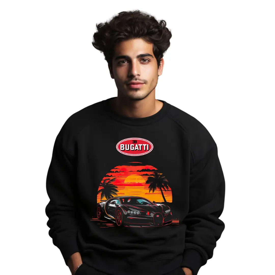 Chiron Graphic Sweatshirt - Premium Black Top with Iconic Supercar Design - Black Threadz