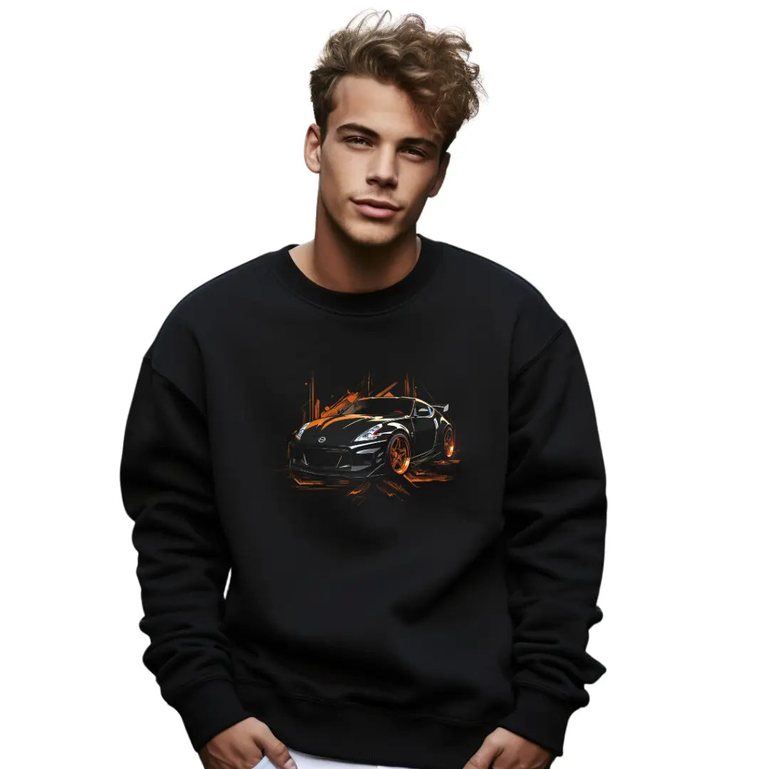 Nisan 370Z Sweatshirt: Celebrate High-Performance Legacy - Black Threadz