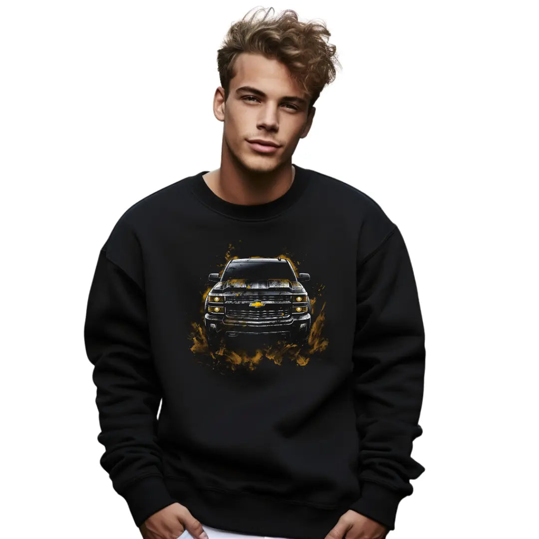 Chevrolet Silverado Off-Road Expedition Black Sweatshirt - Conquer the Trail in Style - Black Threadz