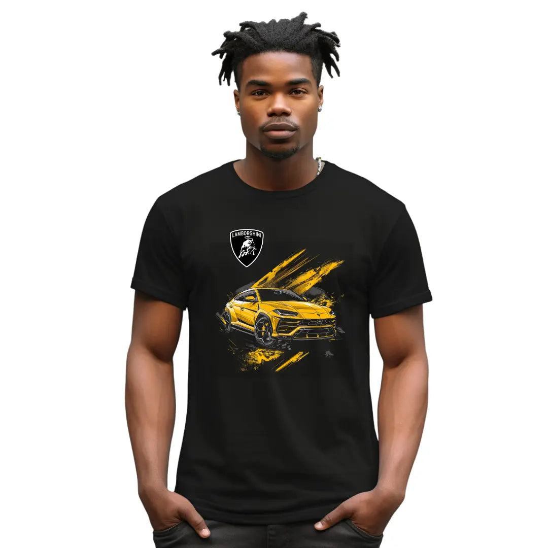 Huracan Graphic Tee - Premium Black Top with Iconic Supercar Design - Black Threadz