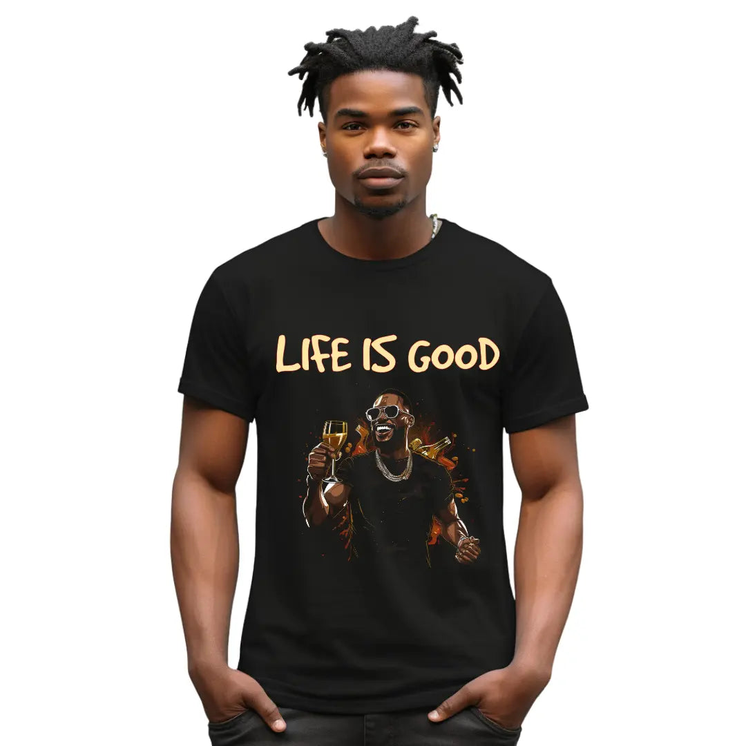 Life Is Good: Embrace Positivity T-Shirt - Black Threadz