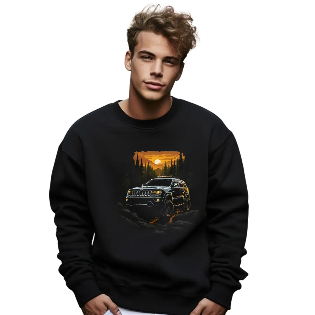 Jeep Grand Cherokee Sweatshirt: Embrace Off-Road Adventure - Black Threadz