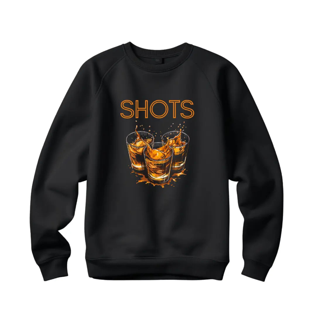 Shots' Playful Black Sweashirt - Raise the Fun Factor - Black Threadz