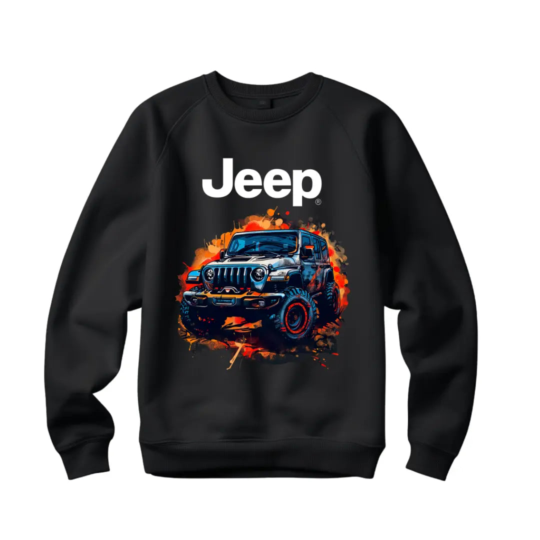 Jeep Abstract Wranglers Sweatshirt - Black Threadz